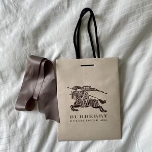 Authentic Burberry Paper Shopping Bag with Ribbon